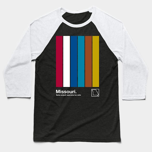 Missouri State Flag // Original Minimalist Artwork Poster Design Baseball T-Shirt by DankFutura